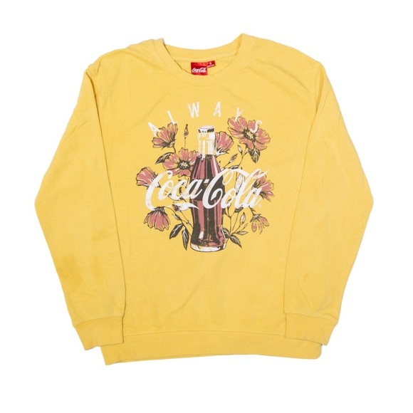 Coca Cola Yellow Crewneck Sweatshirt - Picture 1 of 4